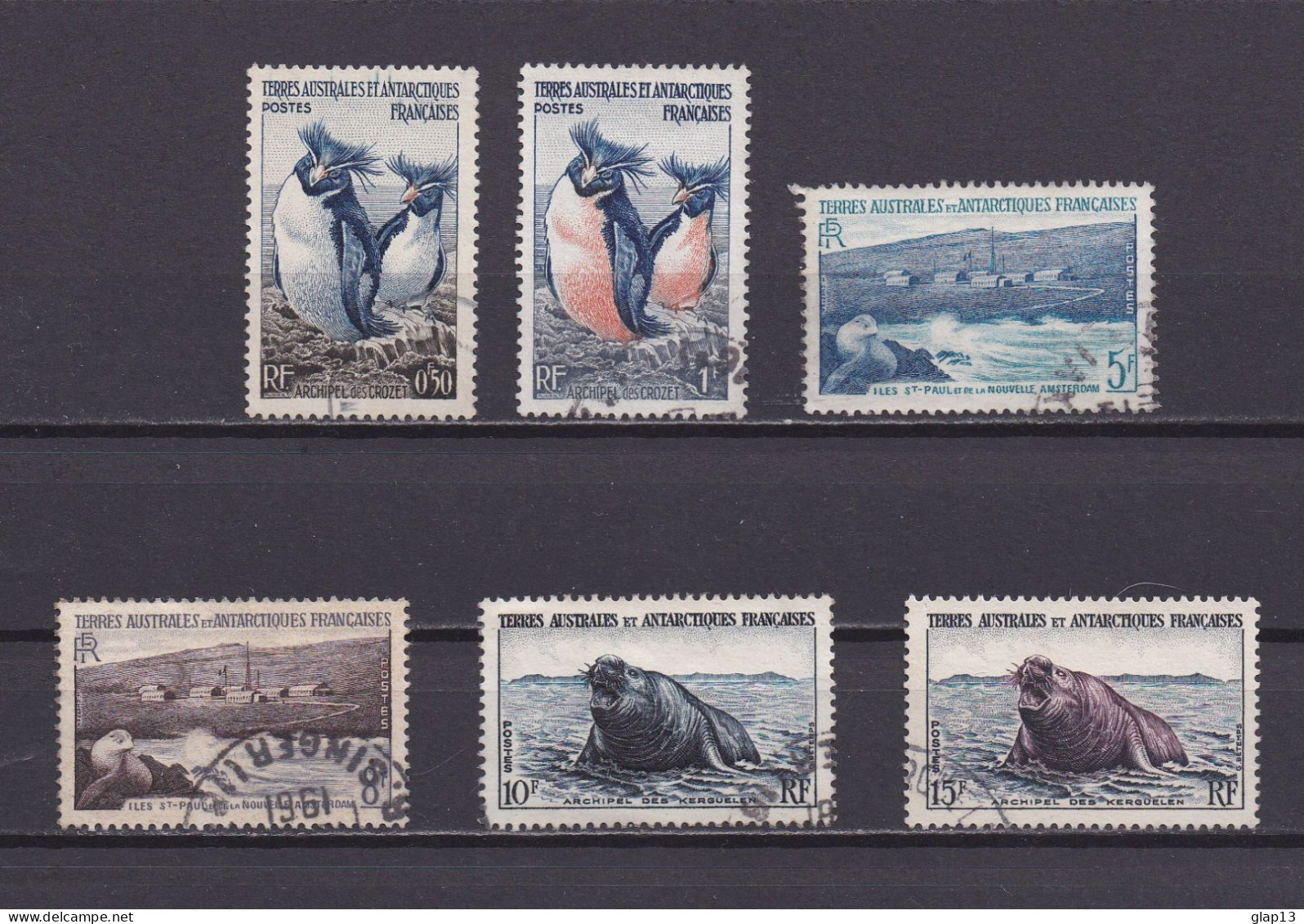 TAAF 1956 TIMBRE N°2/7 OBLITERE ANIMAUX - Used Stamps