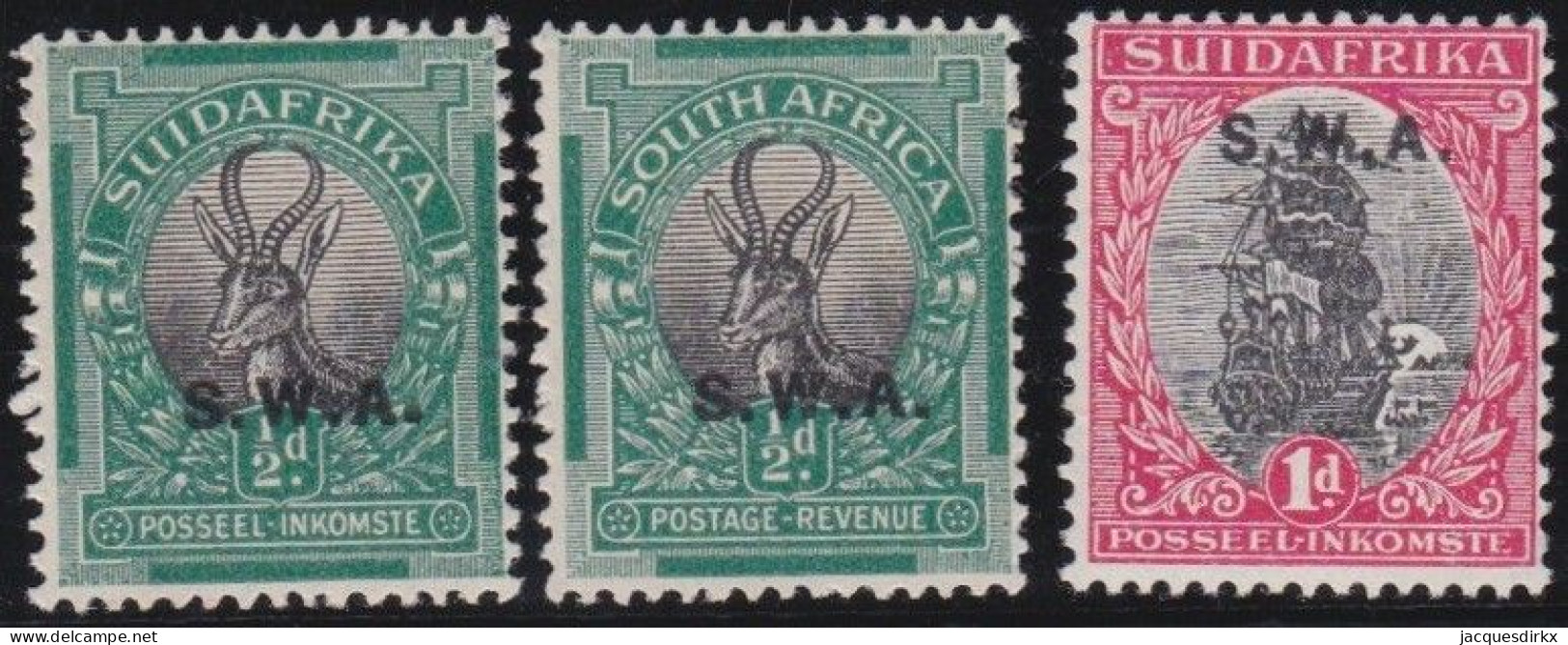 South-West Africa    .    SG    .    3 Stamps      .    *    .    Mint-hinged - África Del Sudoeste (1923-1990)