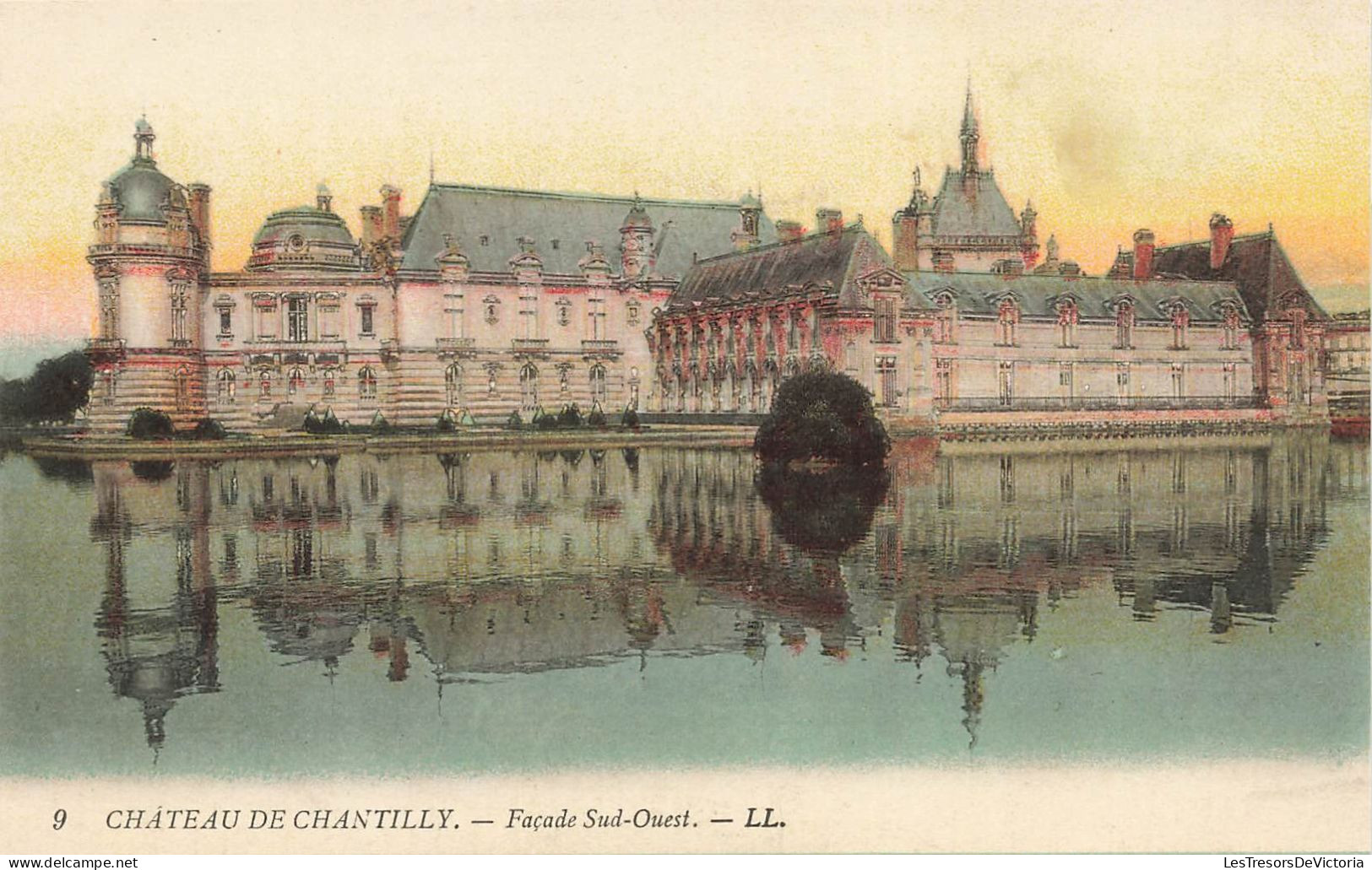 FRANCE - Chantilly - Le Château De Chantilly - Façade Sud-Ouest - Colorisé - Carte Postale Ancienne - Chantilly