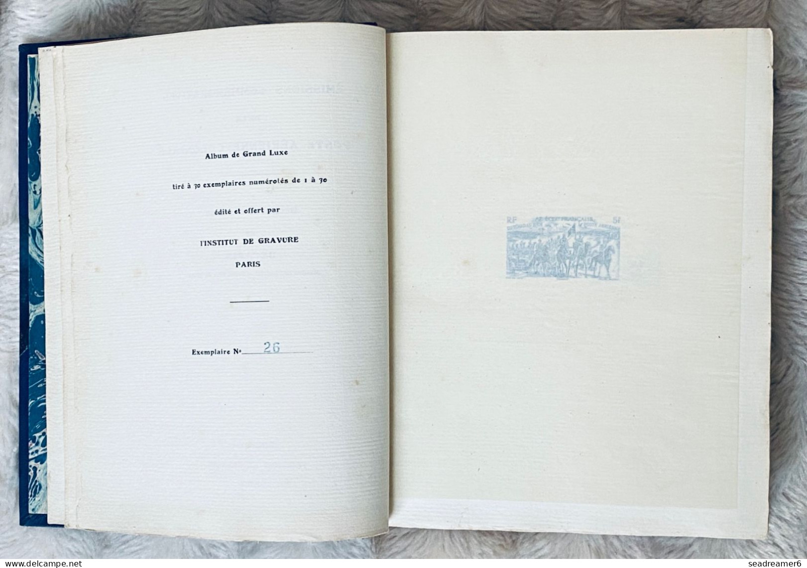 TCHAD AU RHIN & VICTOIRE 1946 Livre Cuir Relié Numéroté : N°26 (tirage 30) De 105 Epreuves En Bleu De La Serie RARETÉ ! - 1946 Tchad Au Rhin