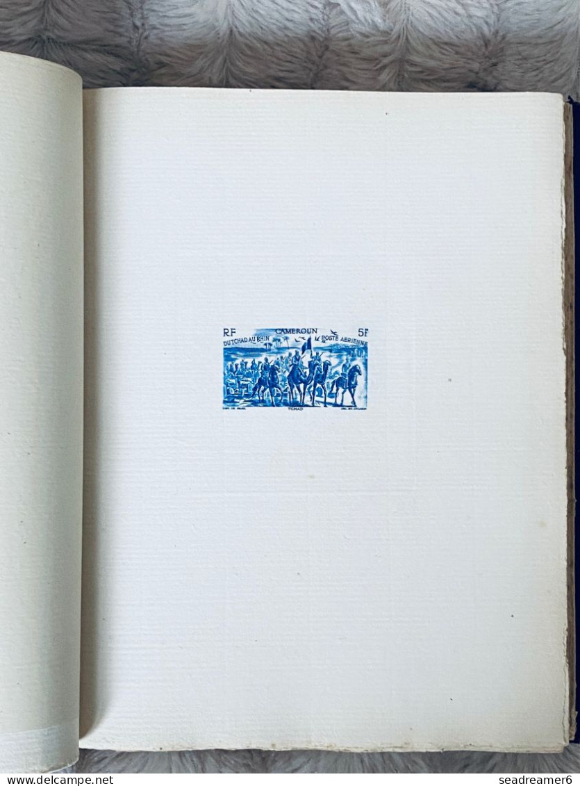 TCHAD AU RHIN & VICTOIRE 1946 Livre Cuir Relié Numéroté : N°26 (tirage 30) De 105 Epreuves En Bleu De La Serie RARETÉ ! - 1946 Tchad Au Rhin