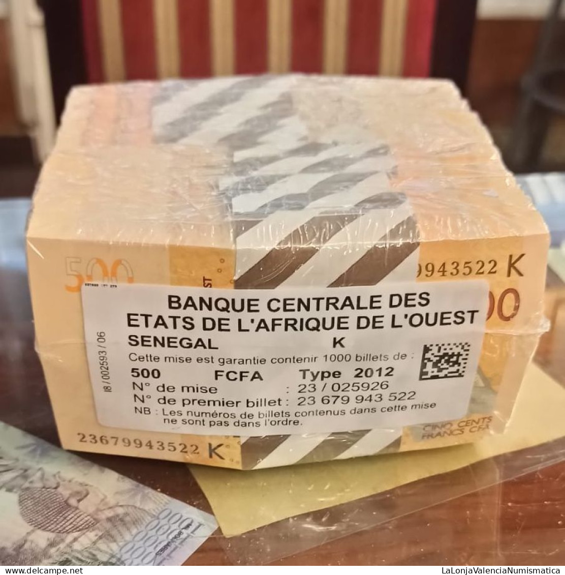 West African St. Senegal Brick 1000 Billetes 500 Francs CFA 2023 Pick 719K News Sc Unc - Senegal