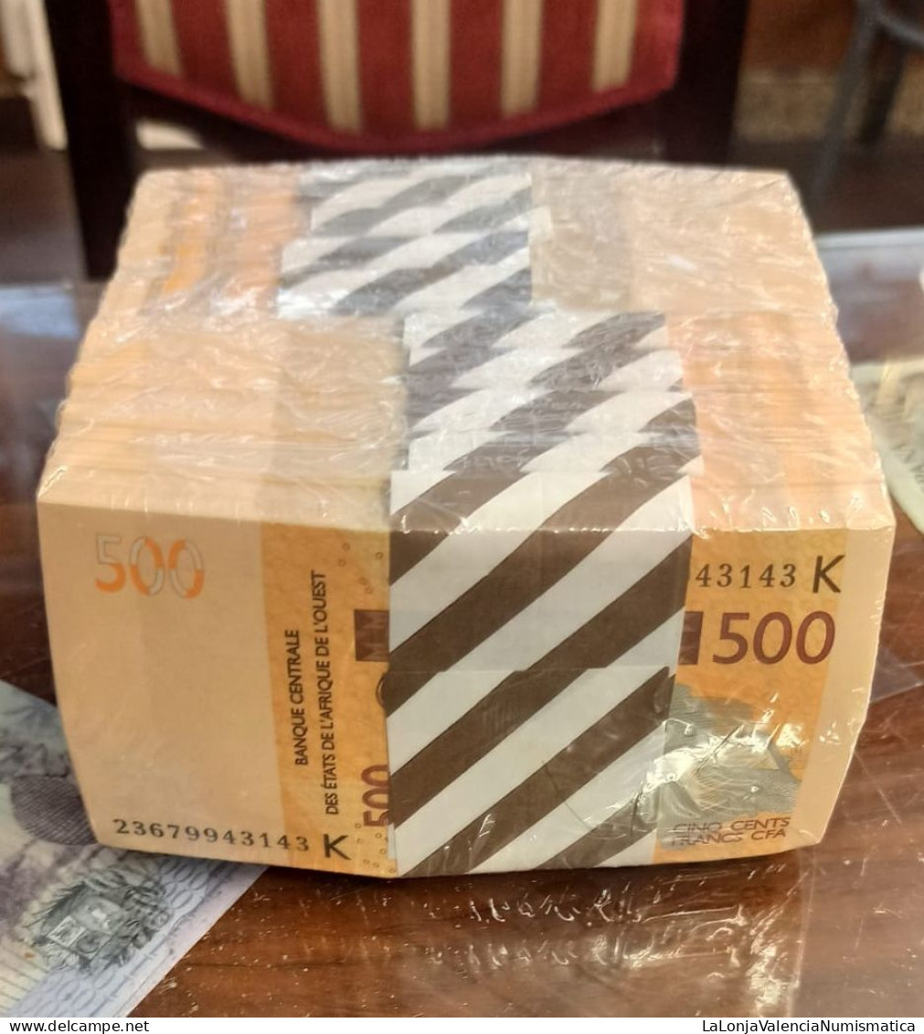 West African St. Senegal Brick 1000 Billetes 500 Francs CFA 2023 Pick 719K News Sc Unc - Sénégal