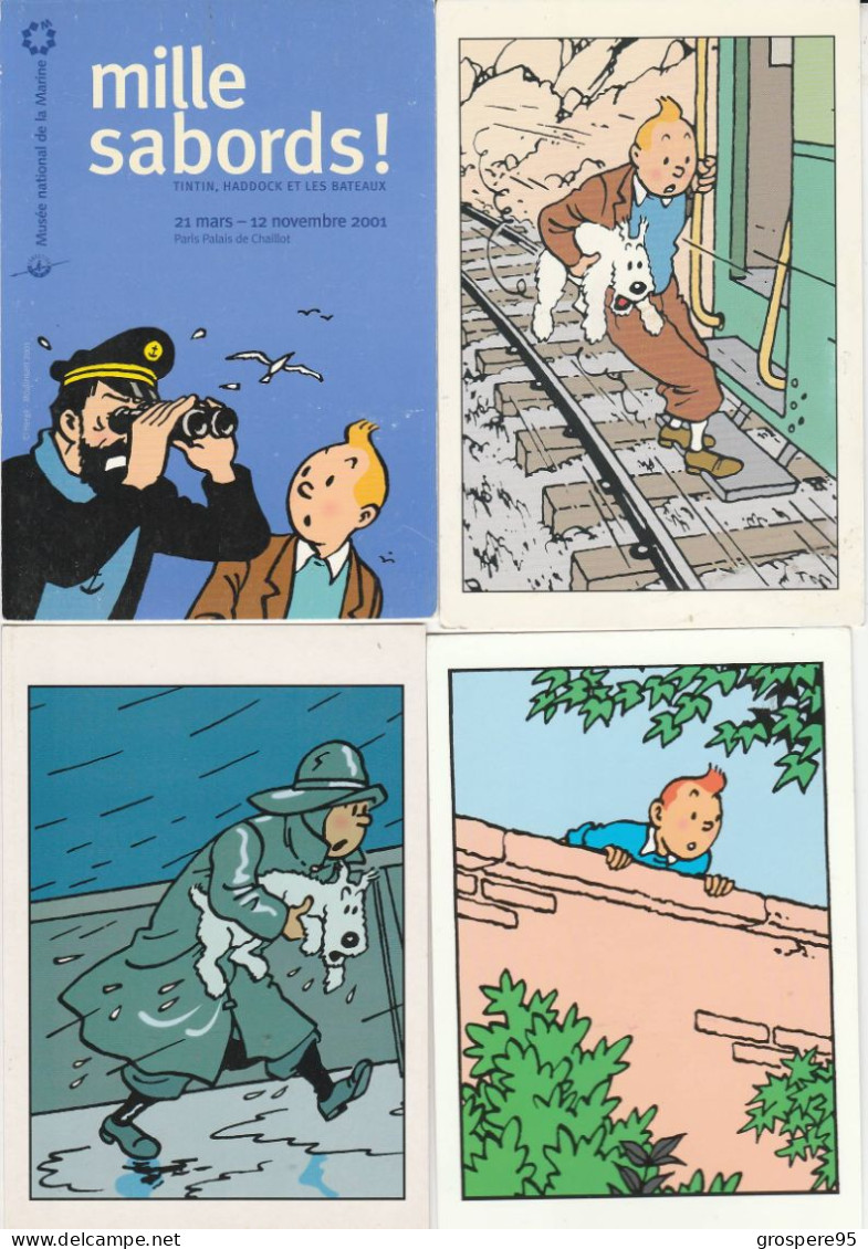 TINTIN 5 CARTES + MILLE SABORDS PUB EXPOSITION - Bandes Dessinées