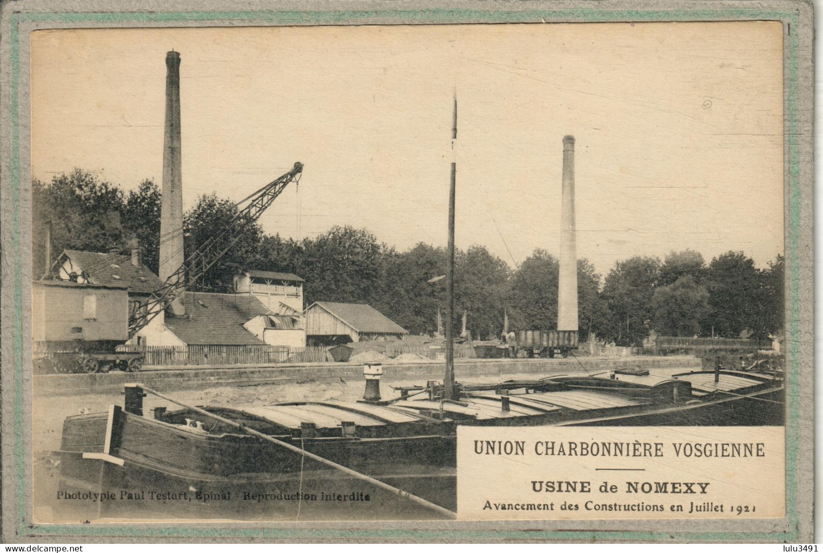 CPA - NOMEXY (88) - Canal De L'Est, Chemin De Halage, écluse, Péniche,Union Charbonnière - Paul Testart - Nomexy