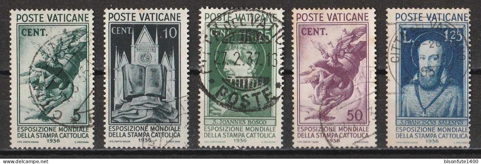 Vatican 1936 : Timbres Yvert & Tellier N° 72 - 73 - 74 - 75 Et 78 Oblitérés. - Used Stamps