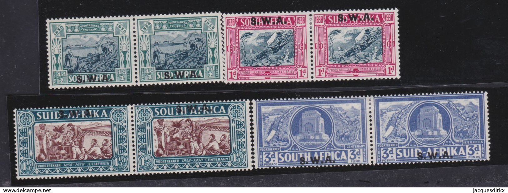 South-West Africa    .    SG    .    105/108  Paires      .    *    .    Mint-hinged - Africa Del Sud-Ovest (1923-1990)