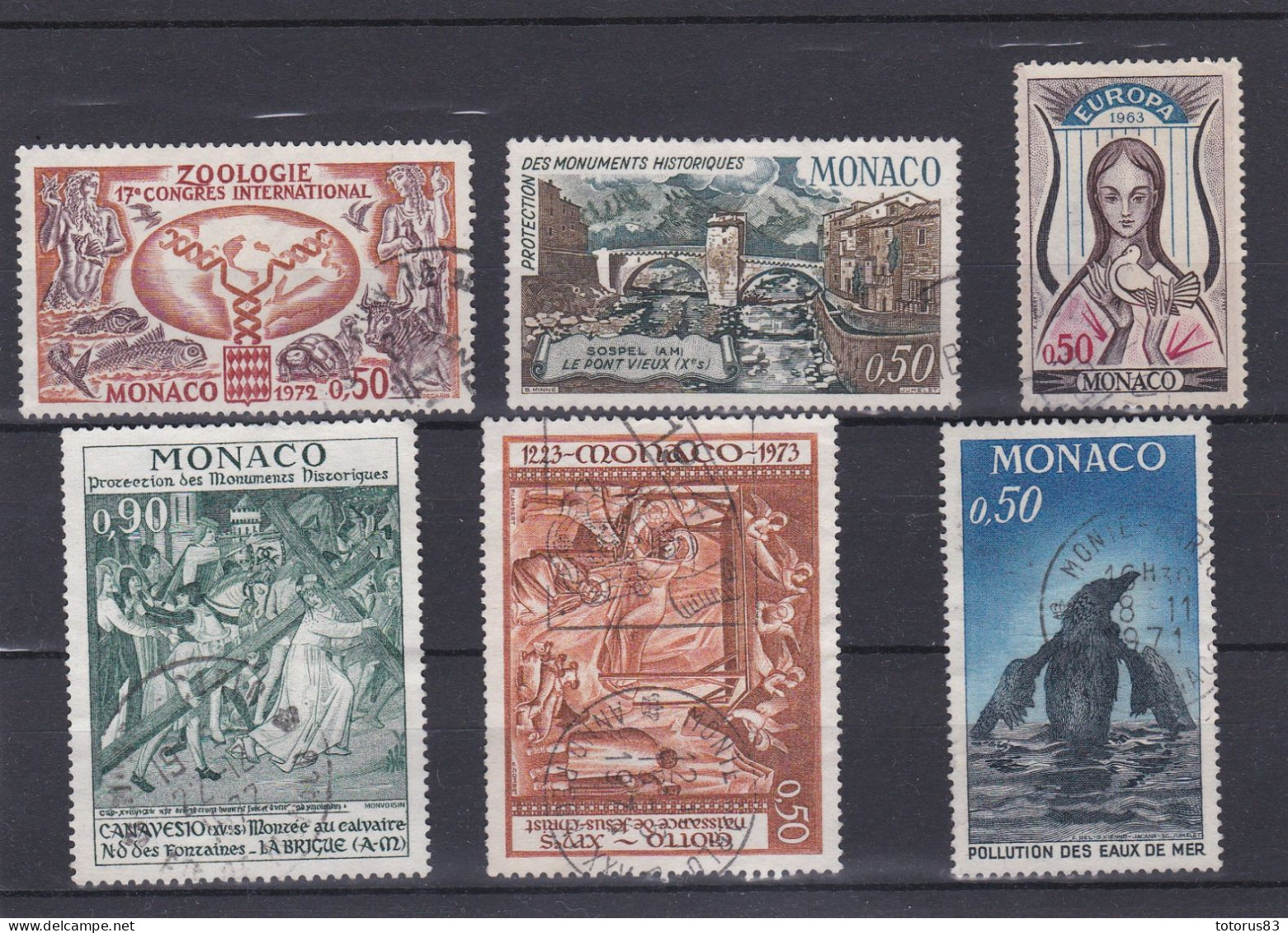 Timbres Monaco Oblitérés N° 619-851-859-895-907-936 - Oblitérés