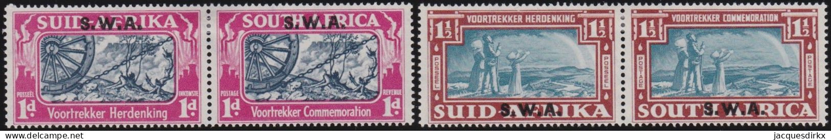 South-West Africa    .    SG    .    109/110   Paires      .    *    .    Mint-hinged - Afrique Du Sud-Ouest (1923-1990)