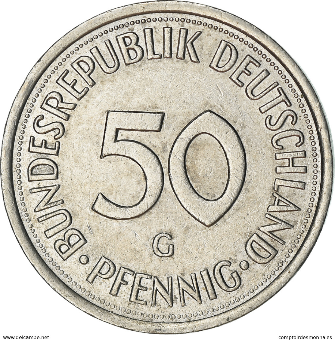 Monnaie, République Fédérale Allemande, 50 Pfennig, 1977, Karlsruhe, TTB - 50 Pfennig