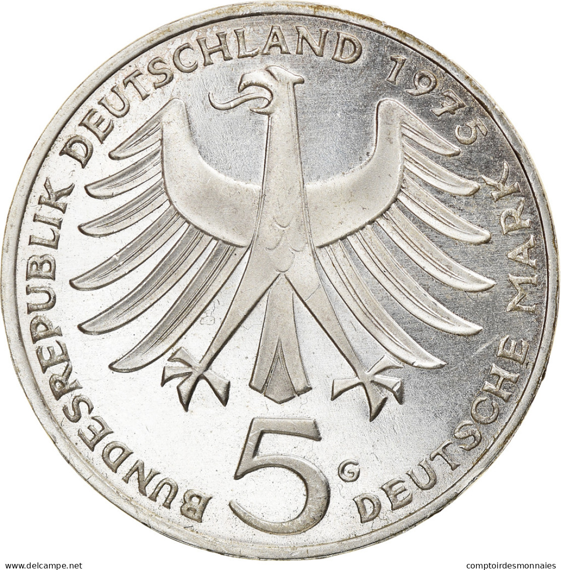 Monnaie, République Fédérale Allemande, 5 Mark, 1975, Karlsruhe, Germany, BE - 5 Mark