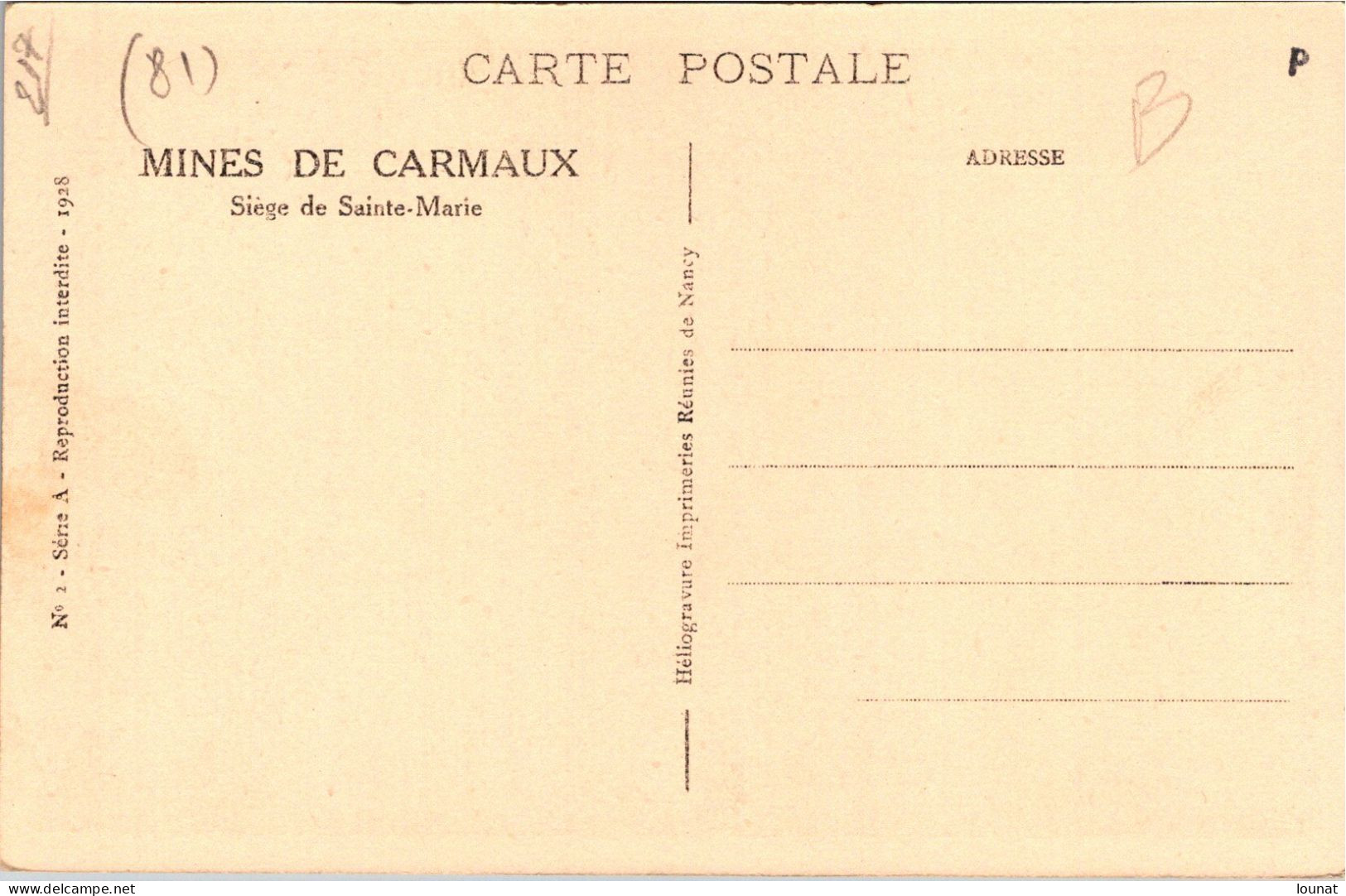 81 CARMAUX - Mines De CARMAUX  - Siège De Sainte Marie - Carmaux