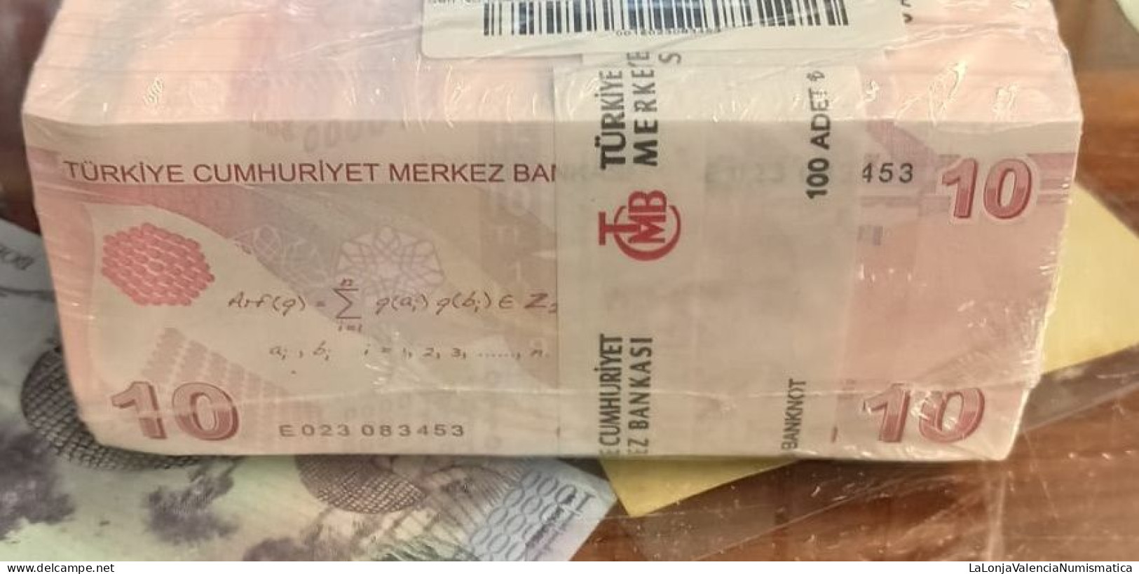 Turquía Turkey Bundle 100 Billetes 10 Liras L.1970 / 2009 (2022) Pick 223f Sc Unc - Turquie