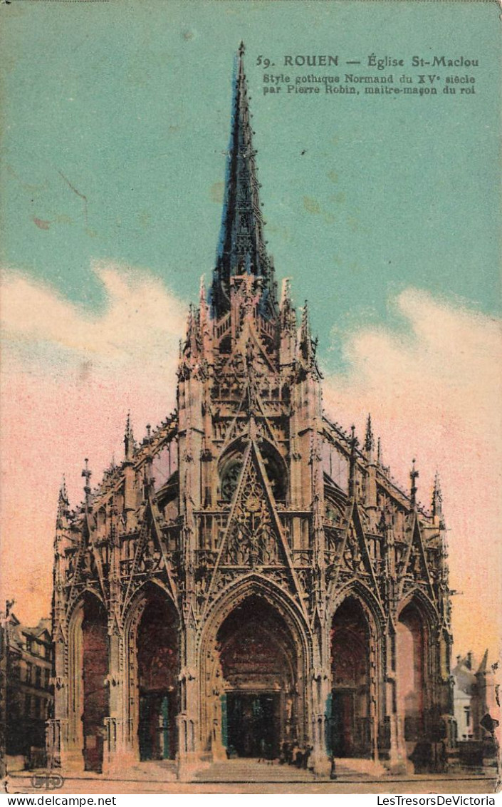 FRANCE - Rouen - Église Saint Maclou - Colorisé - Carte Postale Ancienne - Rouen