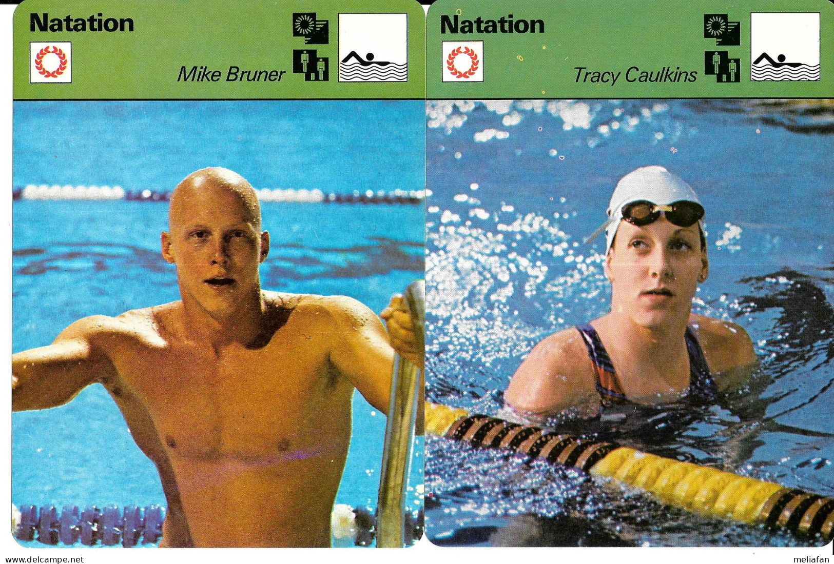 GF1925 - FICHES RENCONTRE - TRACY CAULKINS - MIKE BRUNER - LINDA JEZEK - CYNTHIA WOODHEAD - Swimming