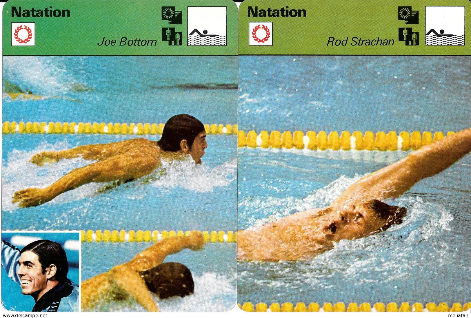 GF1926 - FICHES RENCONTRE - JOE BOTTOM - RICK DEMONT - MATT VOGEL - ROD STRACHAN - Natación