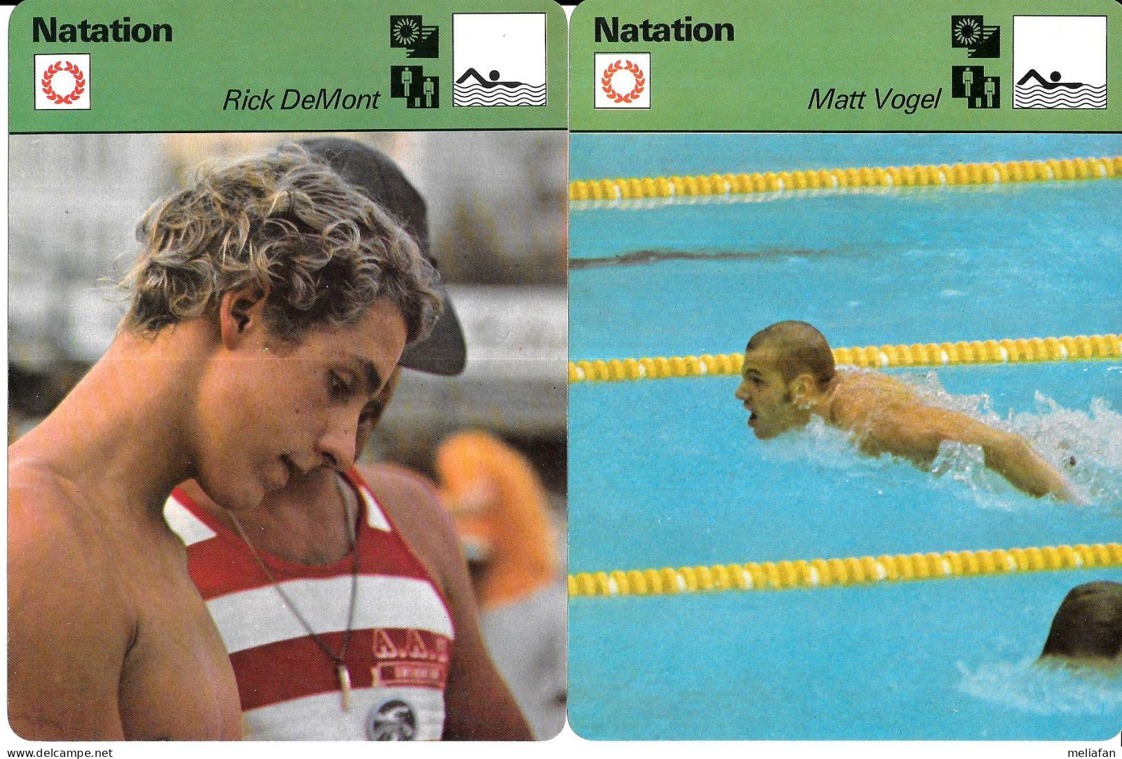 GF1926 - FICHES RENCONTRE - JOE BOTTOM - RICK DEMONT - MATT VOGEL - ROD STRACHAN - Natation