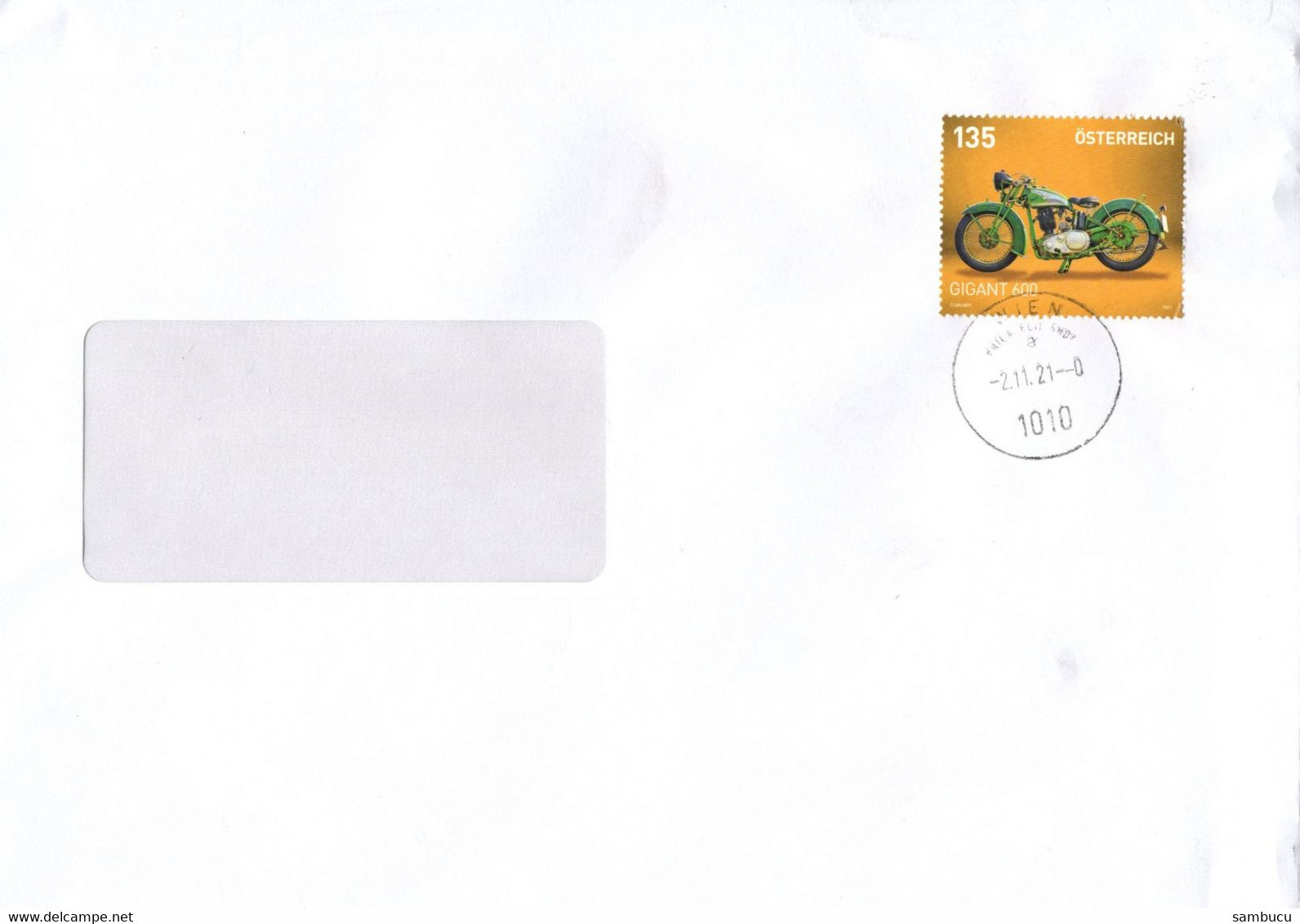 Brief Von 1010 Wien Mit 135 Cent Motorrad Gigant 600 2021 - Covers & Documents