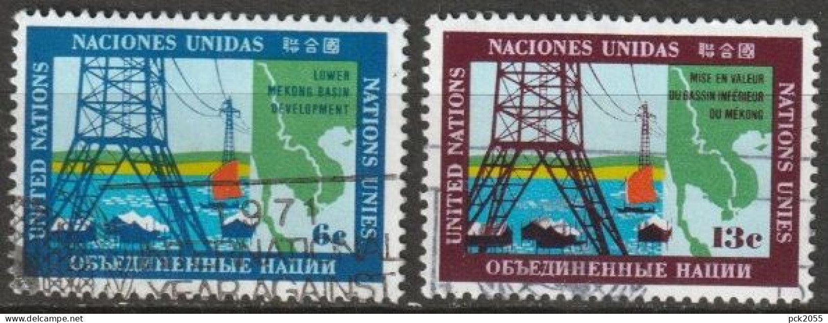 UNO New York 1970 MiNr.222 - 223 O Gestempelt Erschließung Des Mekong-Beckens ( 4697)günstige Versandkosten - Usati