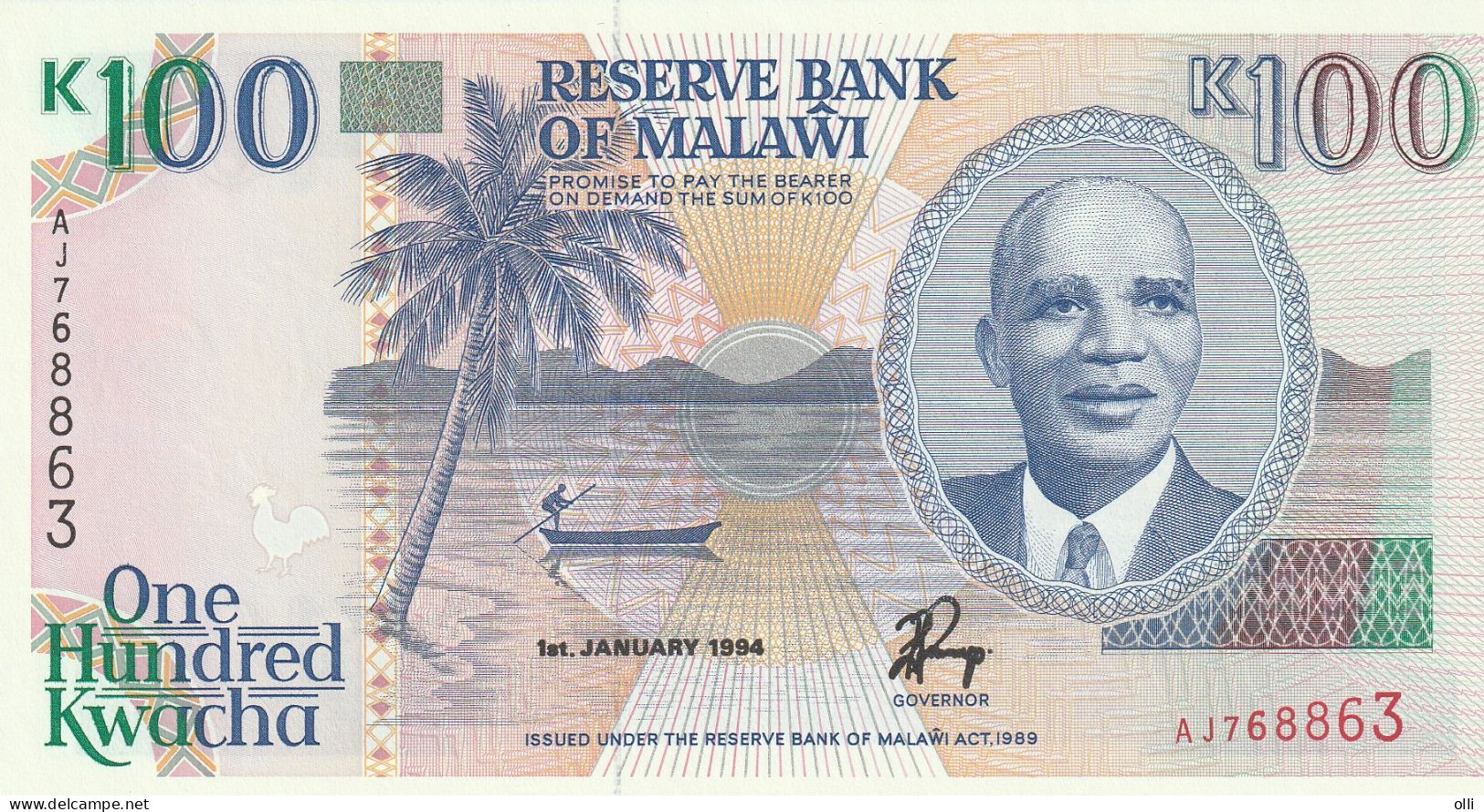 Malawi 100 Kwacha 1994,  P-29b  UNC - Malawi