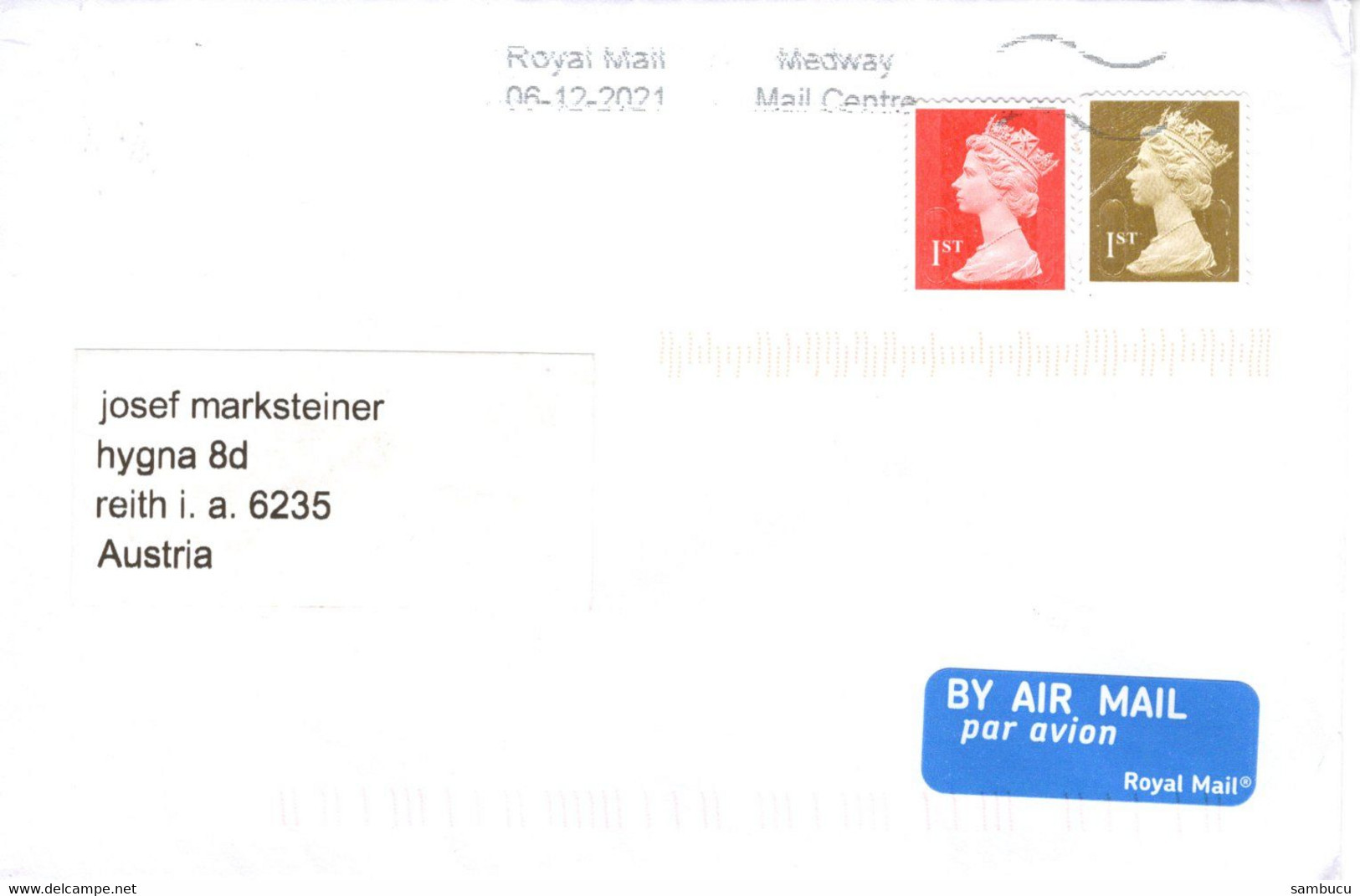 Auslands - Brief Von Medway Mail Center Mit 2 St Queen 2021 - Ohne Zuordnung