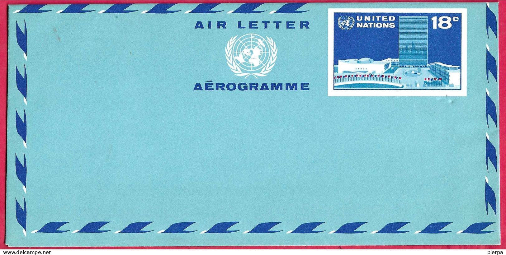O.N.U. - 1975 - AEROGRAMMA 18 C. -  NUOVO - Luftpost