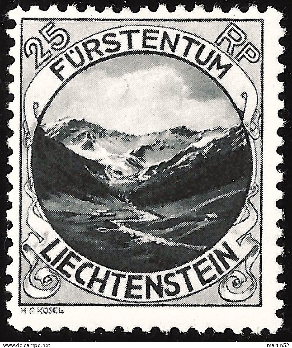 Liechtenstein 1930: "Saminatal & Naafkopf" Zu 88 A Mi 96 A Yv 96 Gezähnt Perforé 10 1/2 * Falz MLH (Zu CHF 30.00 - 50%) - Escalade