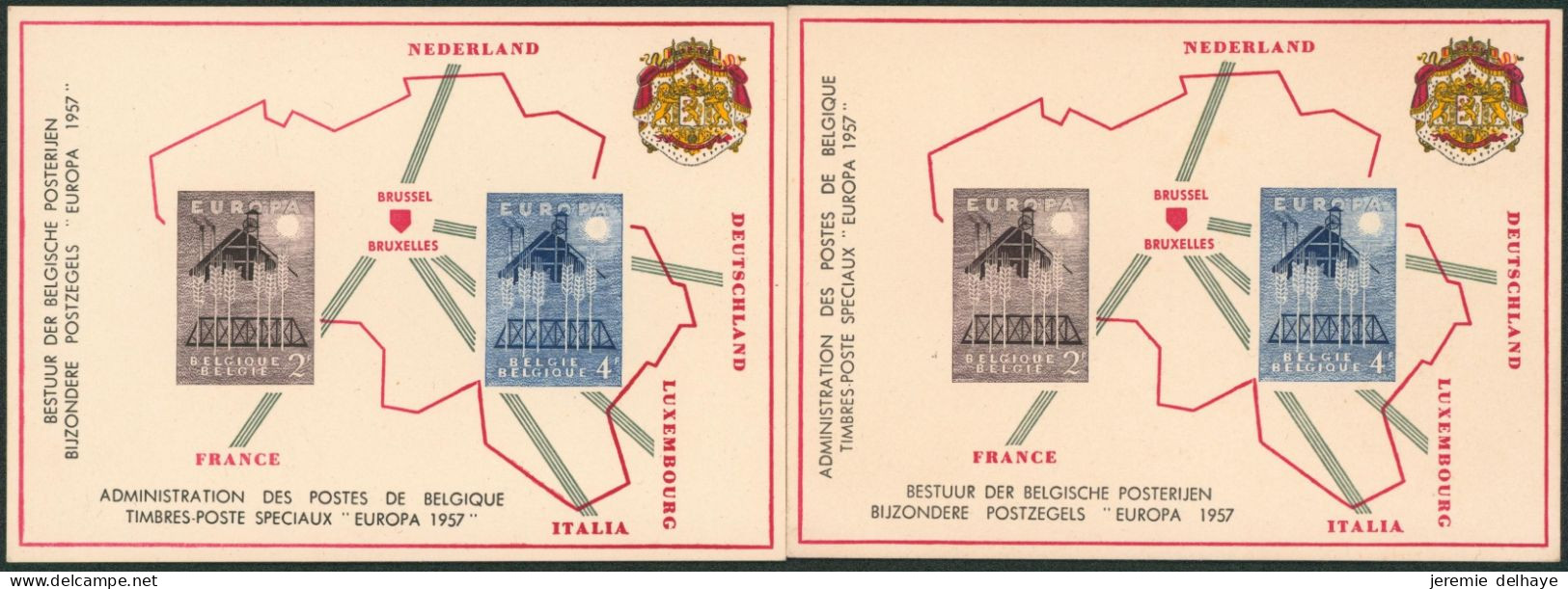 Feuillet De Luxe - LX25/26 Europa 1957 (FR-NL / NL-FR) - Feuillets De Luxe [LX]