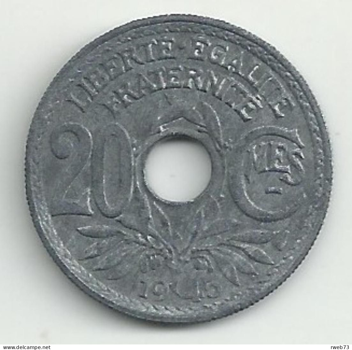 FAUTEE - 20 Centimes - 1945 - Zinc - TB/TTB - Sans Différent à Gauche - RARE - Varietà E Curiosità