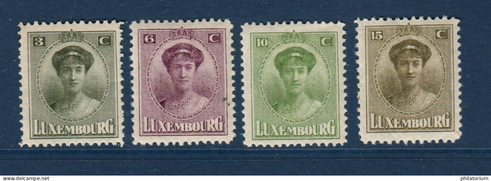 Luxembourg, Yv 120, 121, 122, 124, Mi 123, 124, 125, 126,* *, - 1914-24 Marie-Adelaide