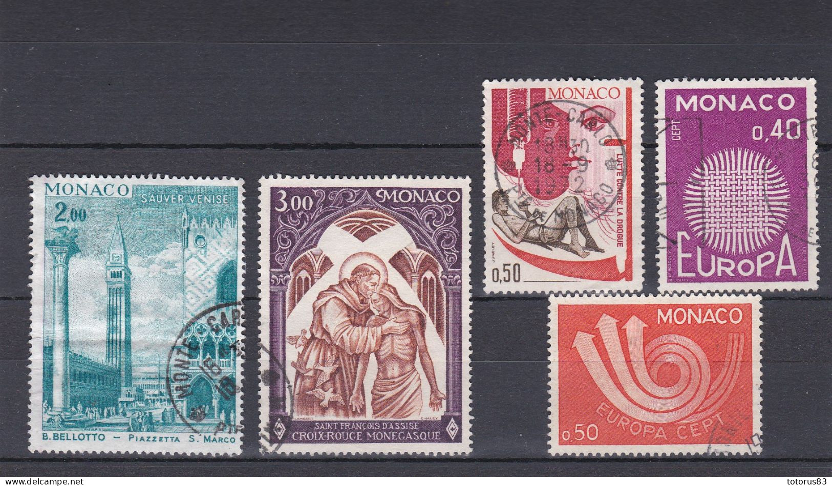 Timbres Monaco Oblitérés N° 819-885-889-903-917 - Oblitérés