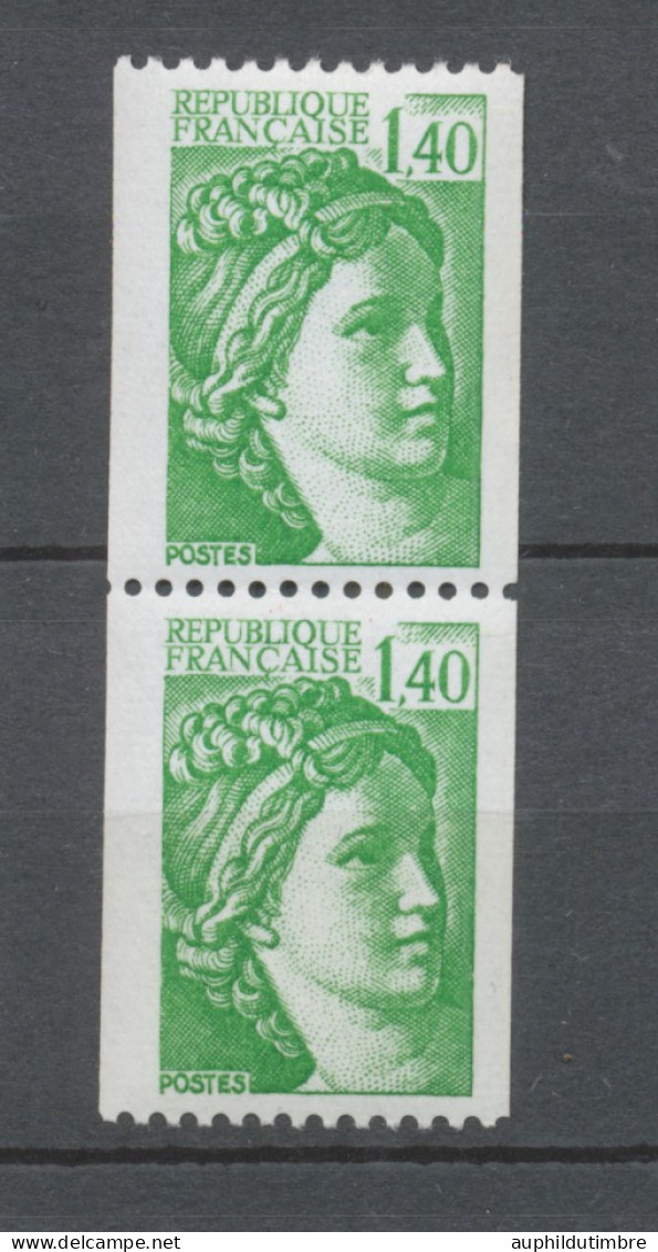 Type Sabine Paire Verticale N°2157 + N°2157a N° Rouge Au Verso Y2157aA - Neufs