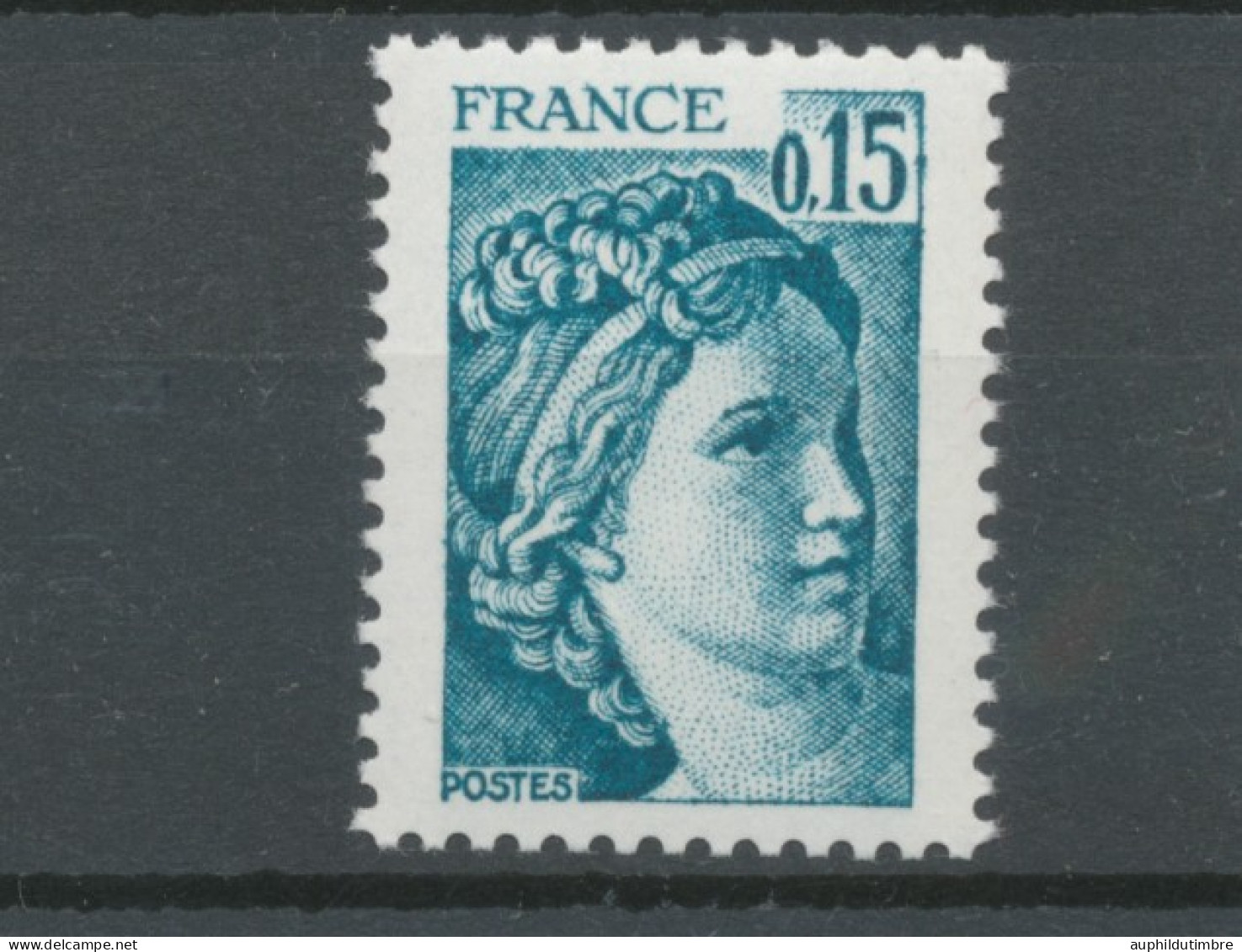 Type Sabine N°1966c 15c Vert-bleu Ss Bande Phosphorescente Gomme Brillante Y1966c - Nuevos