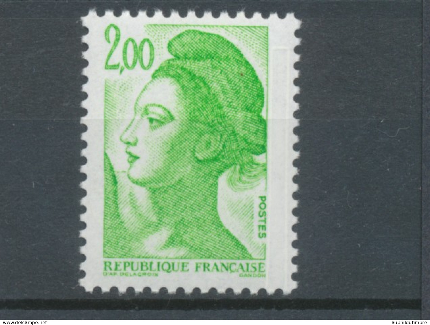 Type Liberté N°2188a 2f Vert-jaune Une Bande Phosphorescente Y2188a - Ongebruikt