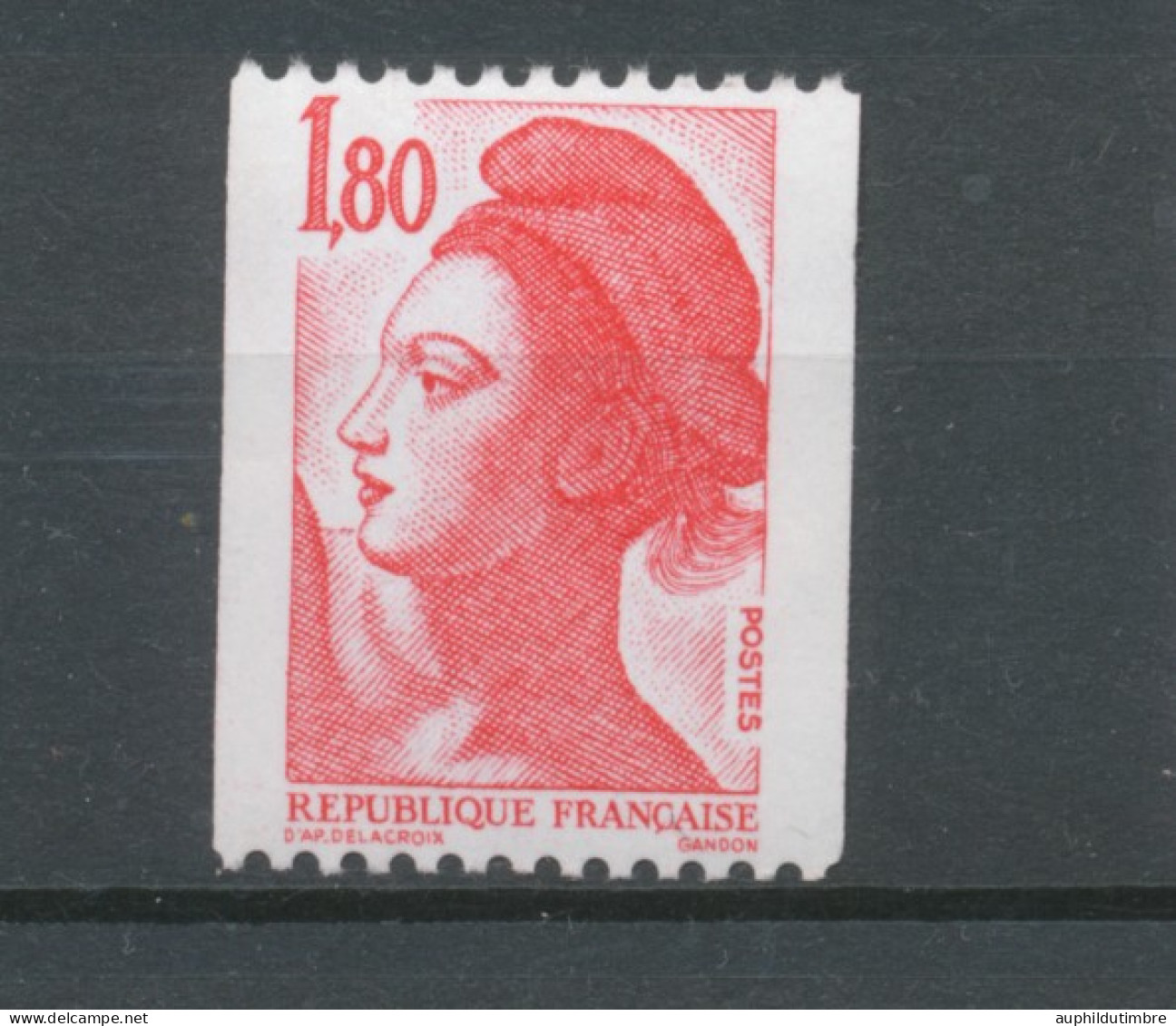 Type Liberté N°2223a 1f.80 Rouge N° Rouge Au Verso Y2223a - Neufs