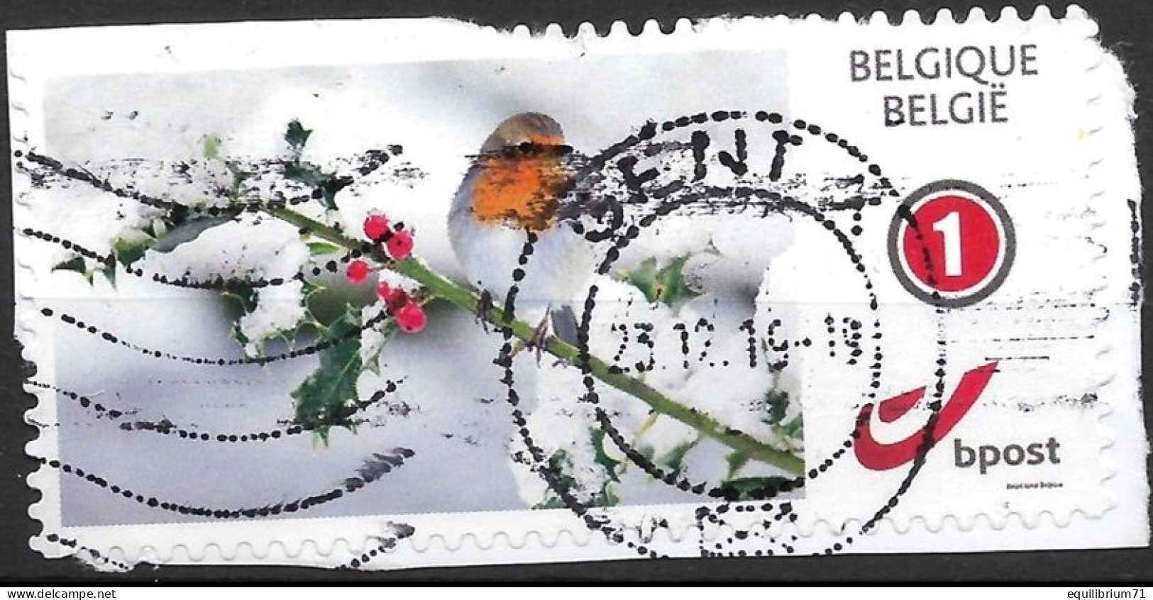 DUOSTAMP° / MYSTAMP° - Magical Winter - Rouge-gorge /  Roodborstje - Autocollant / Zelfklevend / Selbstklebend - Gebraucht