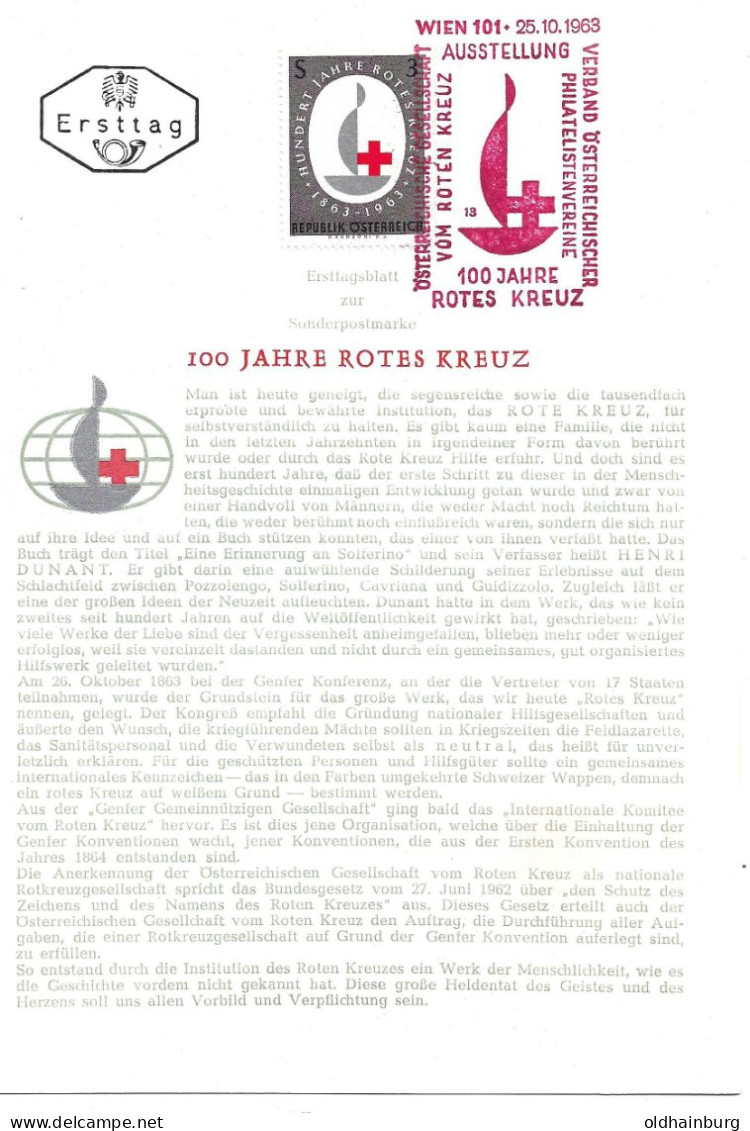 2375h: Österreich- ETB Aus 1963: 100 Jahre Rotes Kreuz - Erste Hilfe