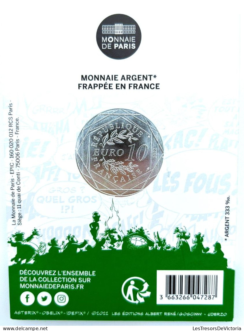 Monnaie - Euro - Monnaie De Paris - Astérix -Ecologie - 10 € - Argent - Vague 2 2022 - Collections & Lots