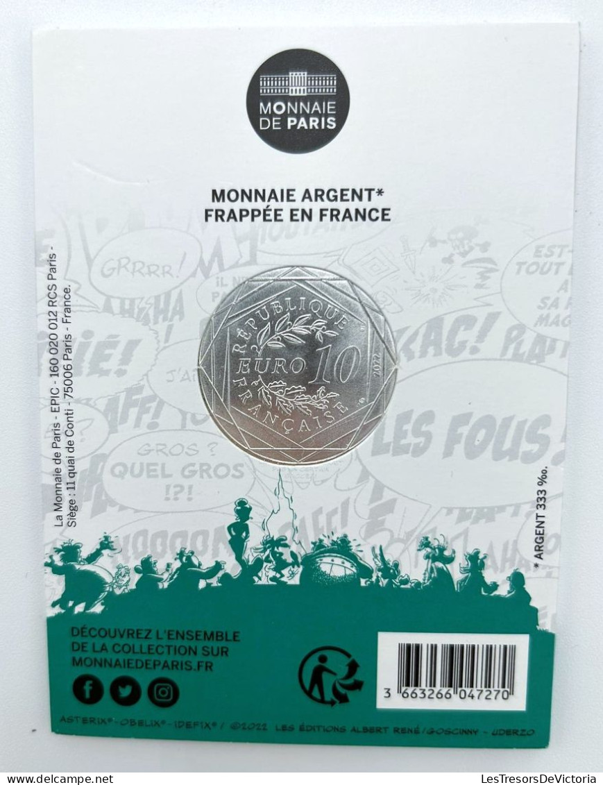 Monnaie - Euro - Monnaie De Paris - Astérix - Courage - 10 € - Argent - Vague 2 2022 - Collections & Lots