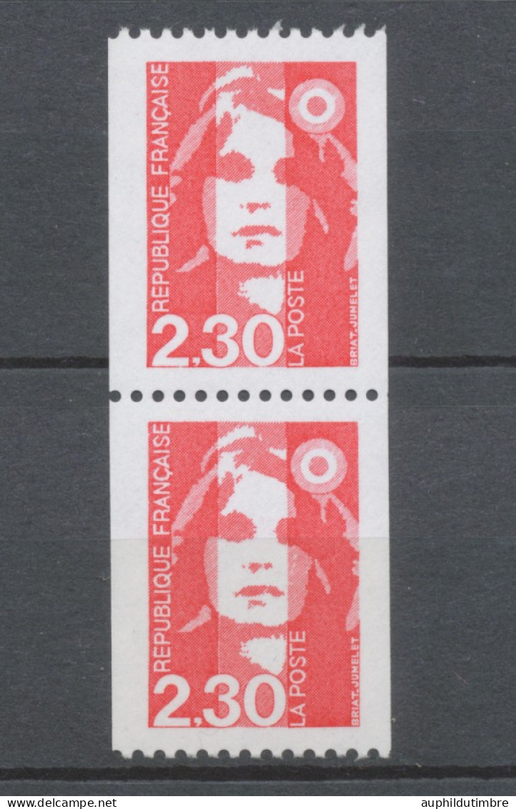 Type Marianne Du Bicentenaire Paire Verticale N°2628 + 2628a N° Rge Au Dos Y2628aA - Unused Stamps