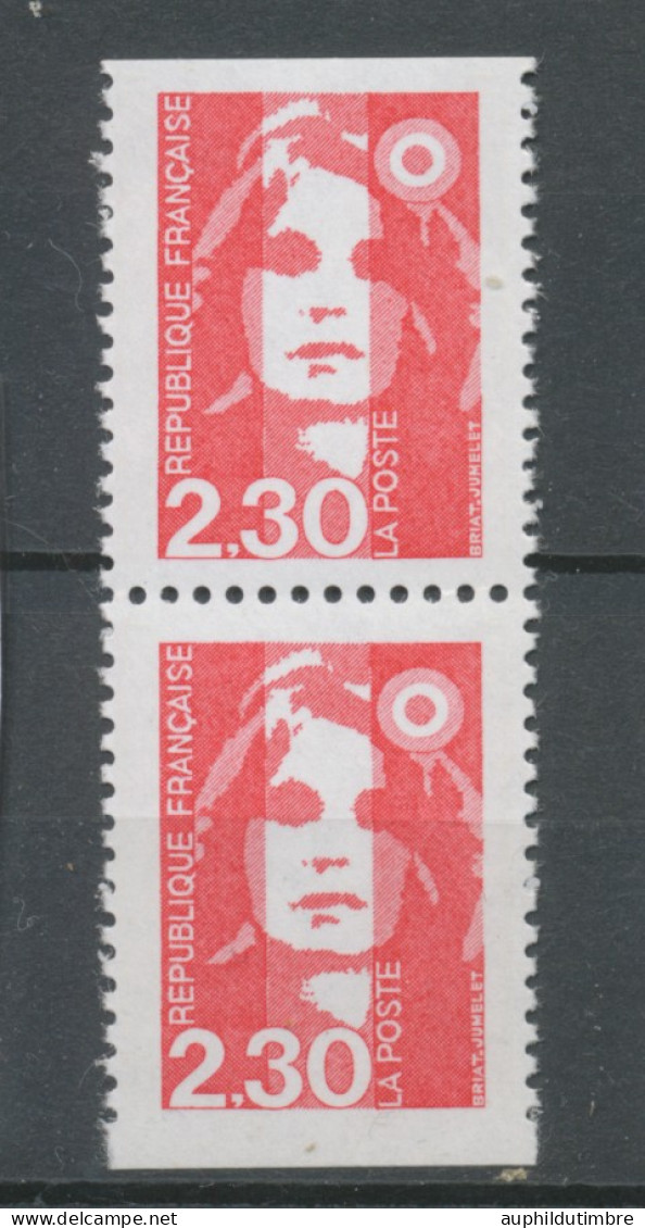 Type Marianne Du Bicentenaire Paire Verticale N°2629a  2f.30 Rouge Y2629aA - Neufs