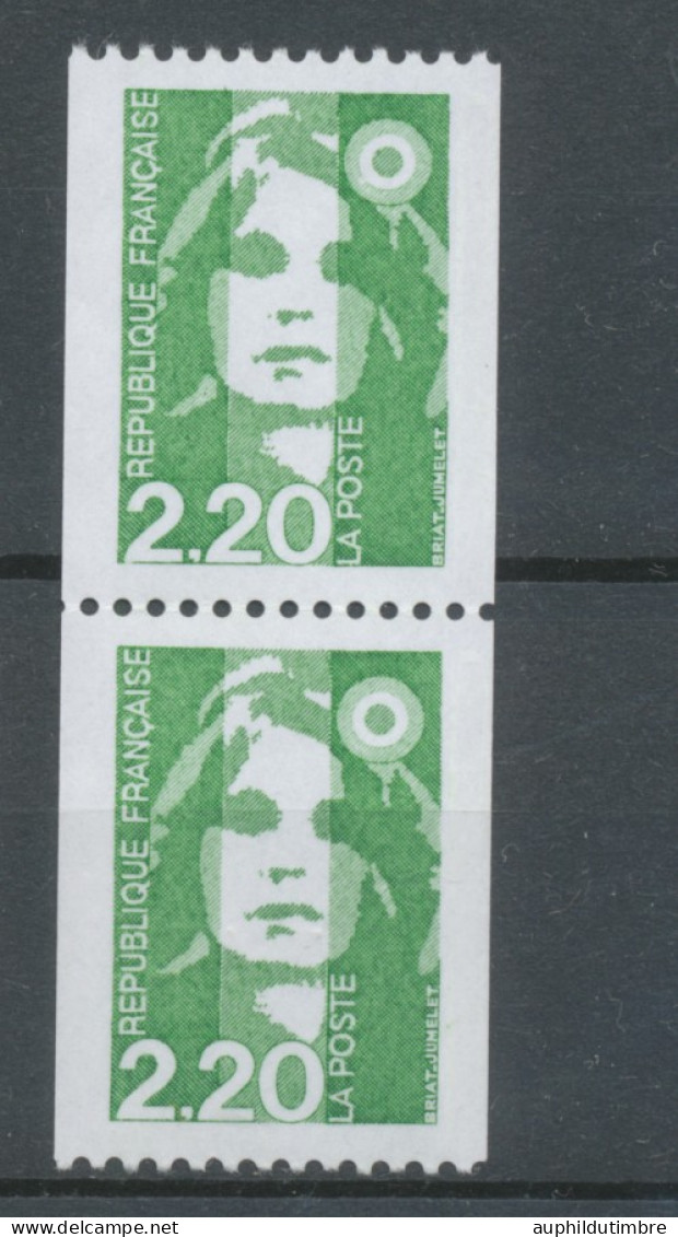 Type Marianne Du Bicentenaire Paire Verticale N°2718 + 2718a N° Rge Au Dos Y2718aA - Unused Stamps