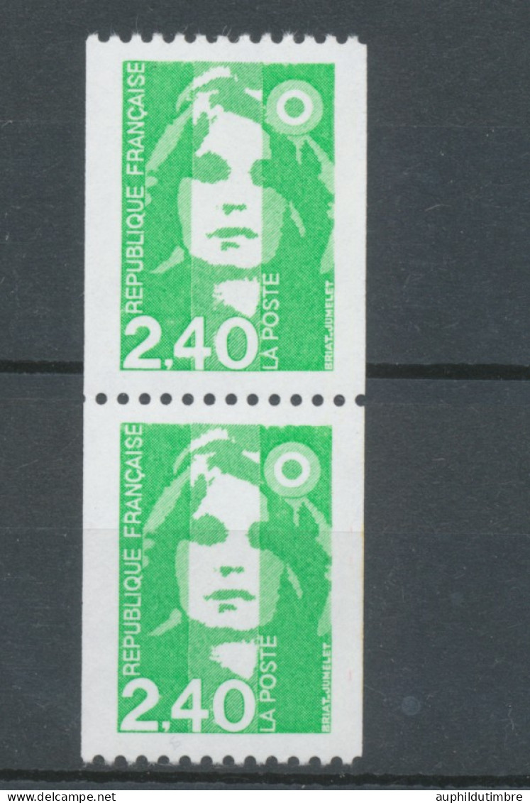 Type Marianne Du Bicentenaire N°2823 2f.40 Vert + 2823a N° Rouge Au Verso Y2823aA - Nuevos