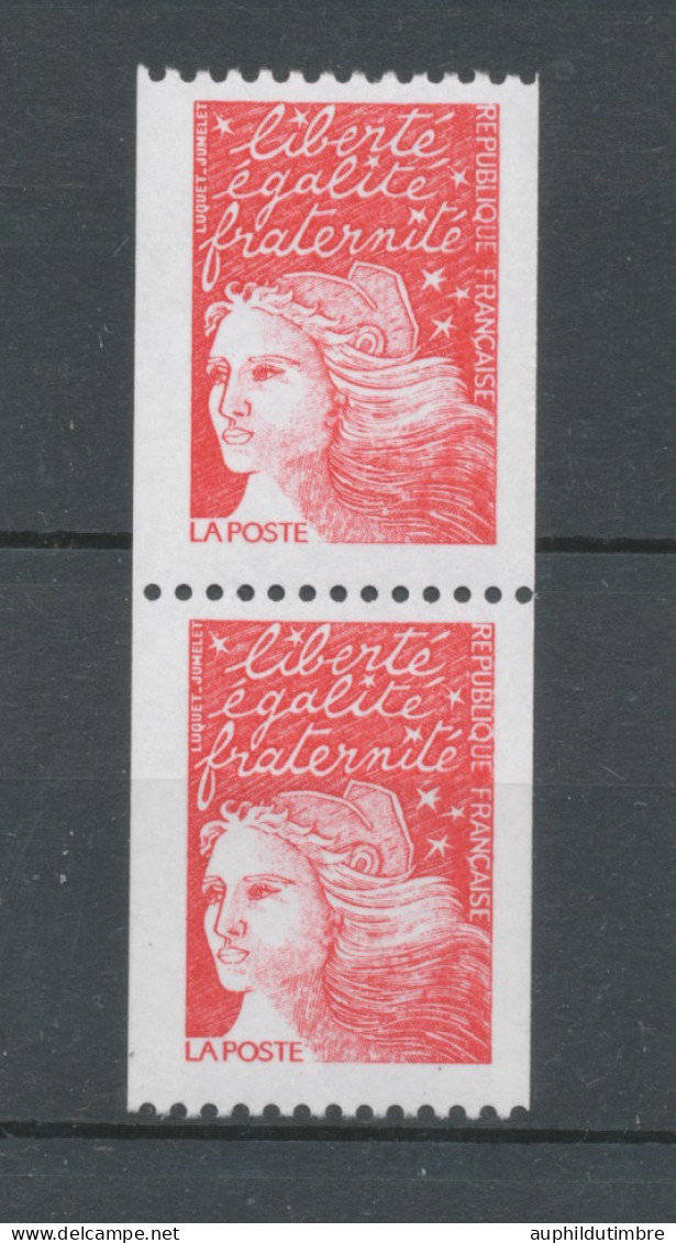 Marianne Luquet Paire Verticale N°3084 (TVP) Rouge + 3084a N° Rge Au Dos Y3084aA - Unused Stamps
