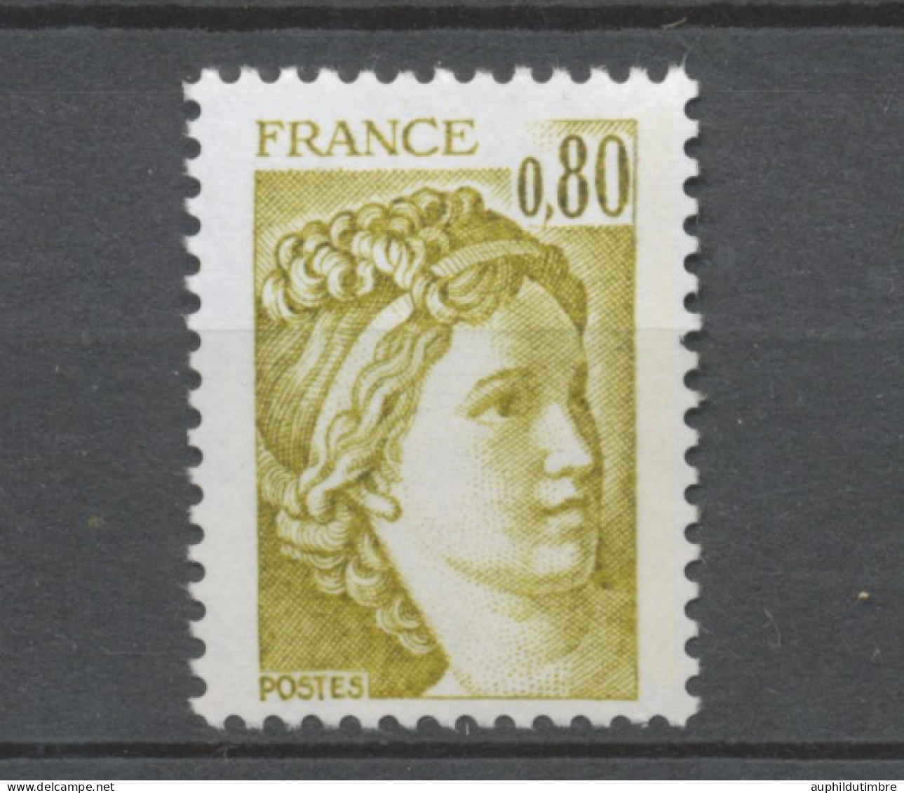 Type Sabine N°1971a 80c Jaune-olive Gomme Tropicale Y1971a - Unused Stamps