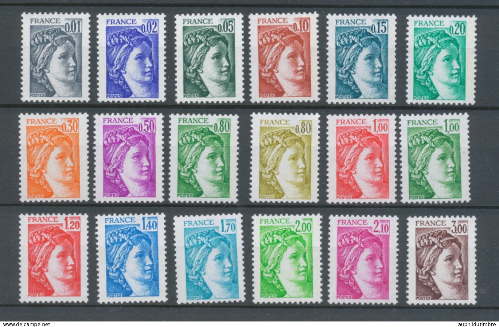Type Sabine Série 1962 à 1979 18 Valeurs Gomme Tropicale Y1979aS - Unused Stamps