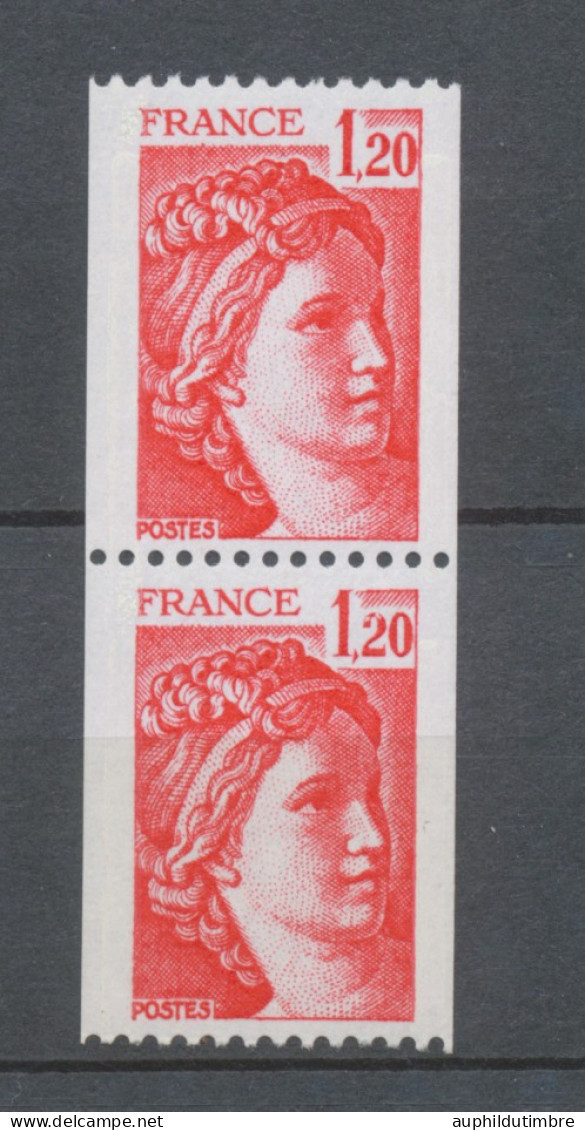 Type Sabine Paire Verticale N°1981B + N°1981Ba N° Rouge Au Verso Y1981BaA - Nuevos