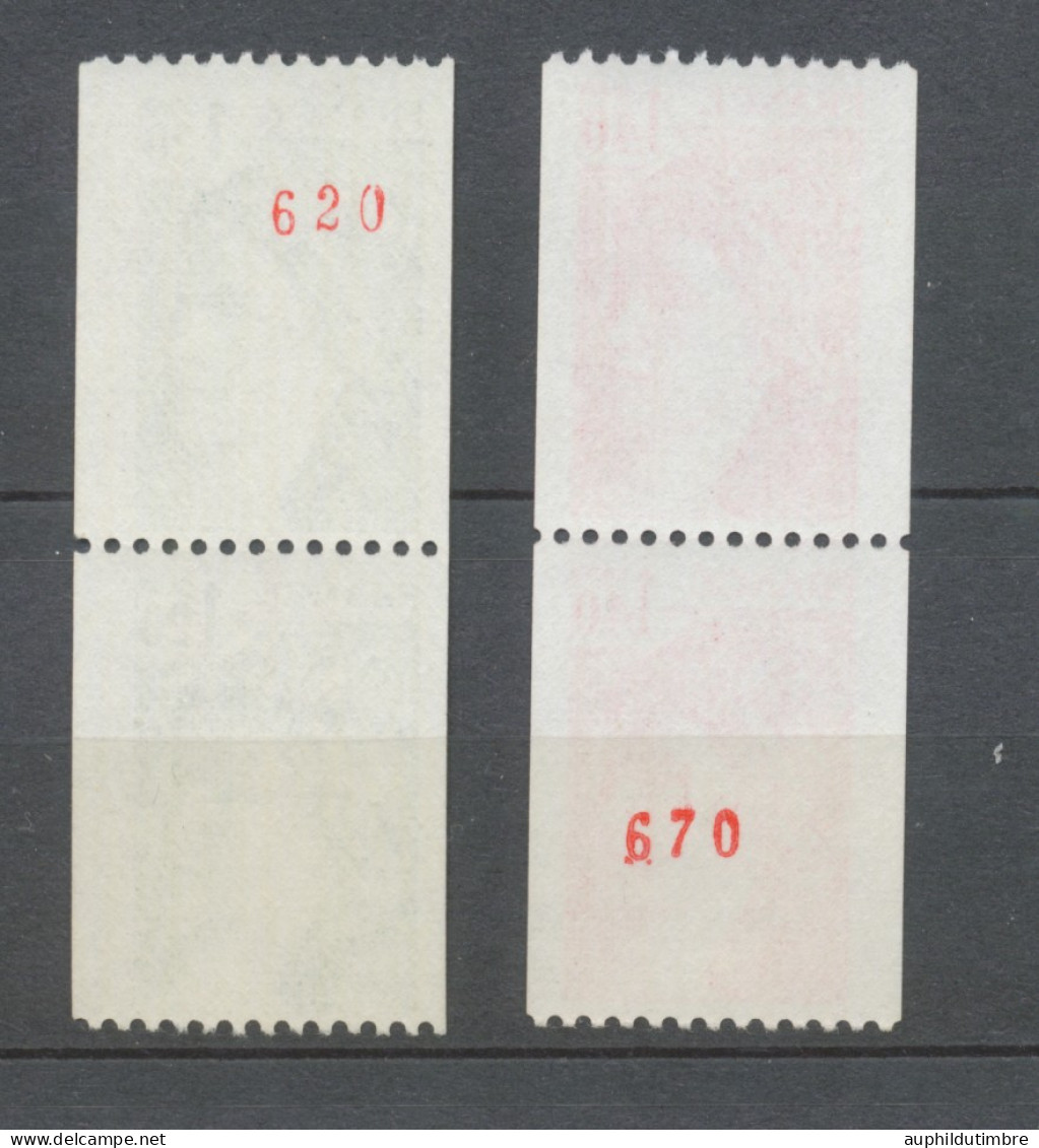 Type Sabine Paires Verticales N°2103-2103a Et N°2104-2104a N° Rge Au Dos Y2104aAS - Ongebruikt