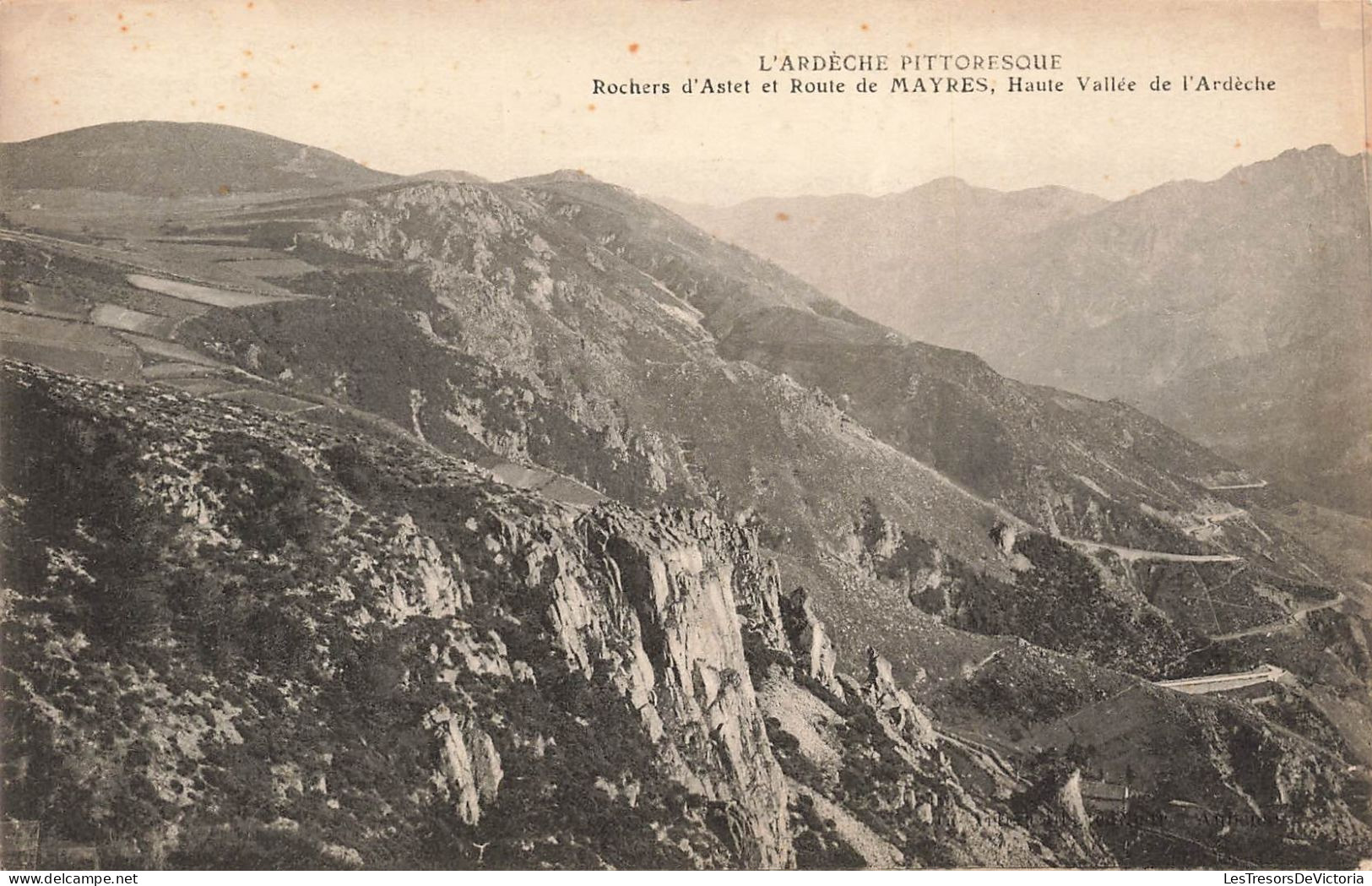 FRANCE - L'Ardèche Pittoresque - Rochers D'Astet Et Route De Mayres - Haute Vallée De L'Ardèche - Carte Postale Ancienne - Autres & Non Classés