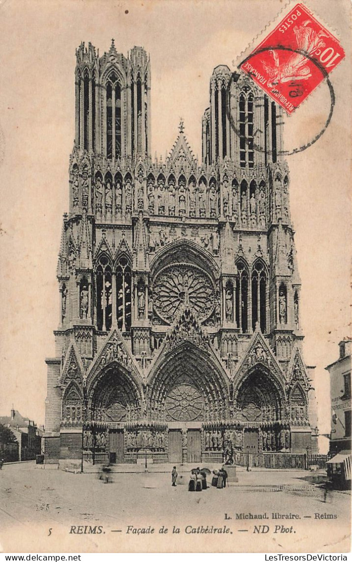 FRANCE - Reims - Façade De Le Cathédrale Sud - Carte Postale Ancienne - Reims